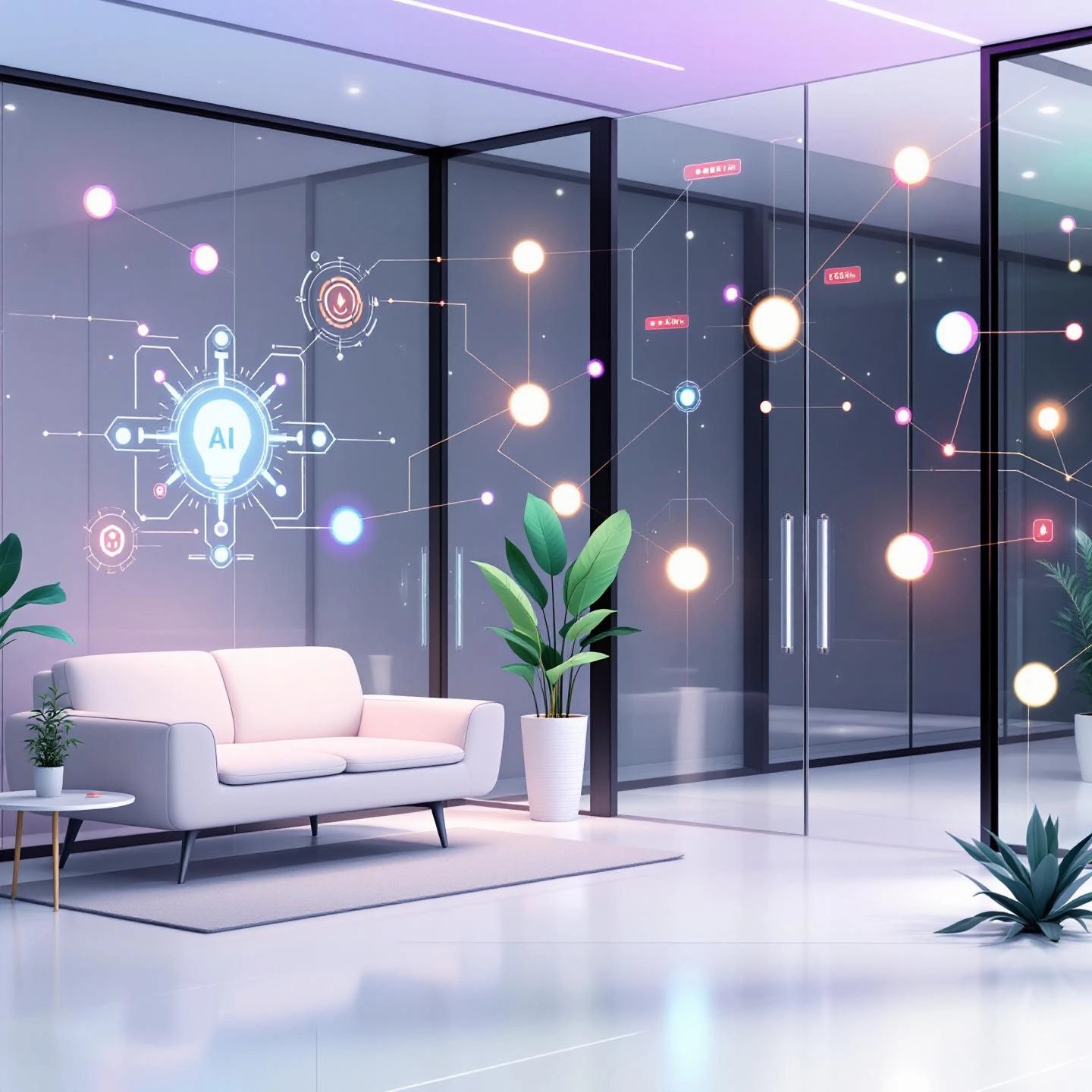 modern ai powered marketing workspace illustration