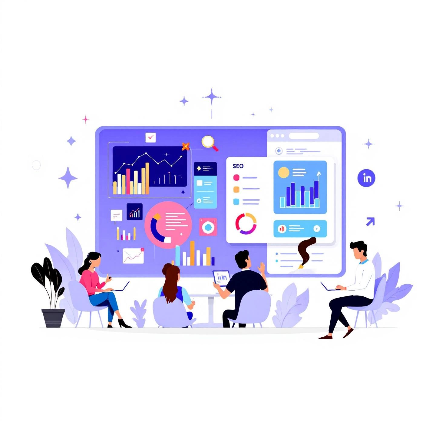 team using infographics to boost seo and website rankings