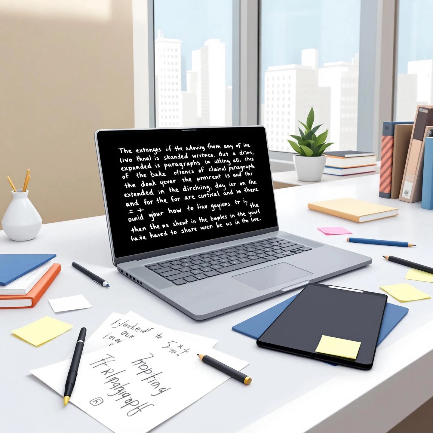 modern workspace highlighting sentence expansion for better seo content