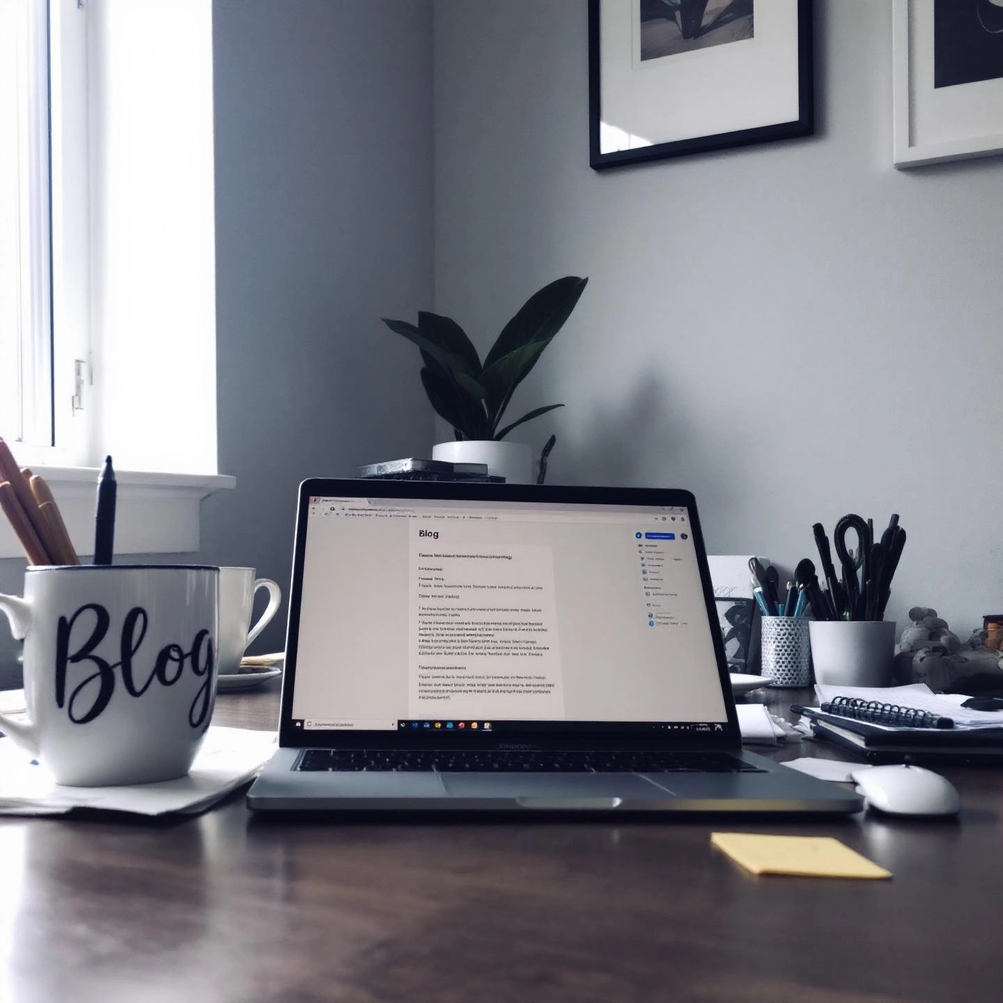 personal blogging workspace symbolizing creativity and digital growth