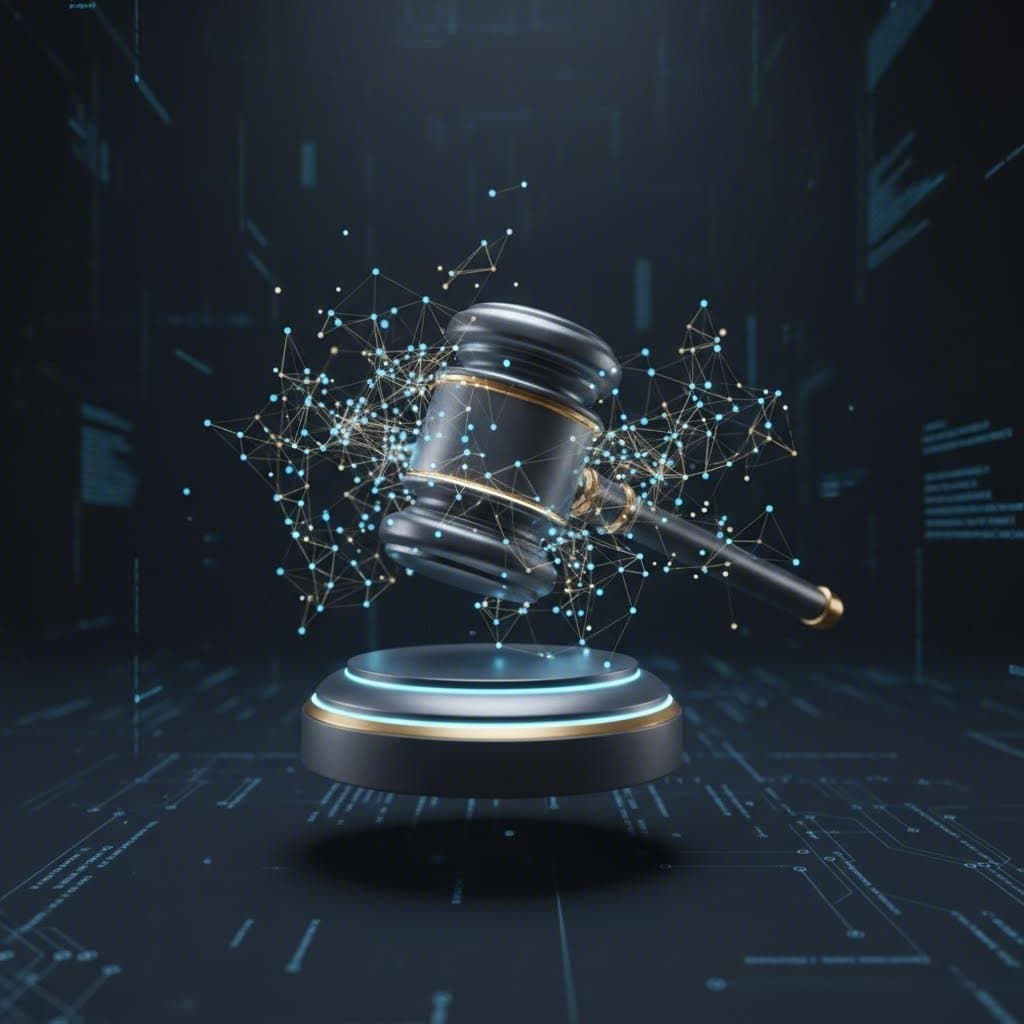 Abstract representation of AI technology transforming the legal writing process