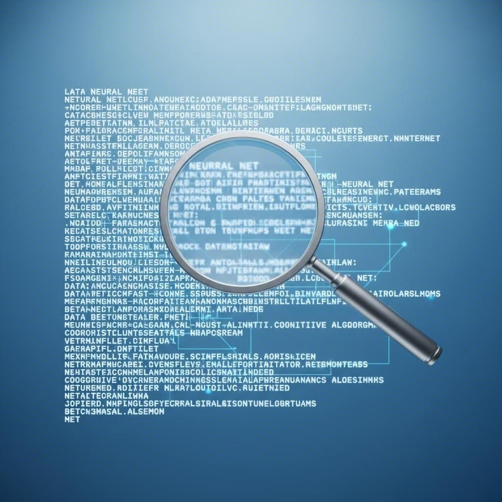 Conceptual art of a digital tool analyzing text for AI patterns