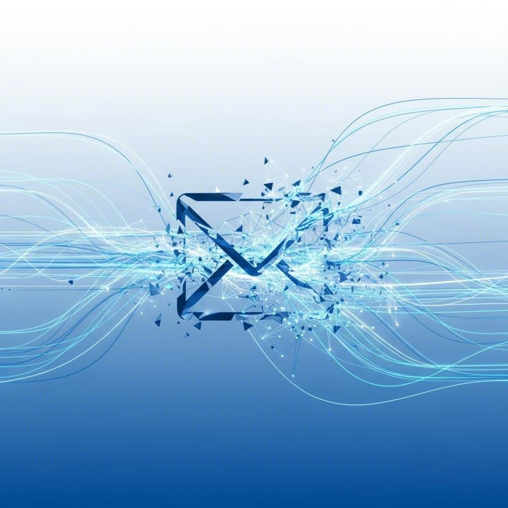 Conceptual art of an AI optimizing email communication