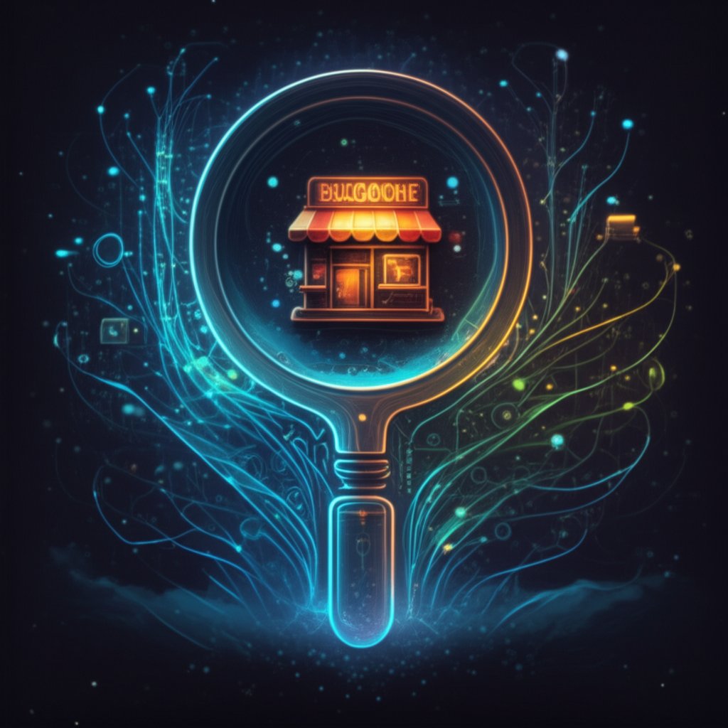 a conceptual diagram of local business schema connecting a business to search engines